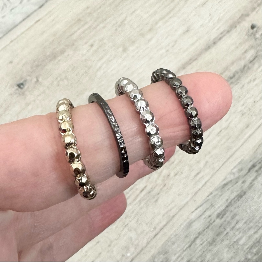 Mixed Metal Beaded Stackable Rings - Picture 5 of 5
